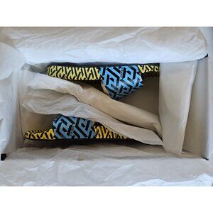 Versace Greca Monogram Flap Sandals-Multicolor Size 8 - with Box & Dust bag